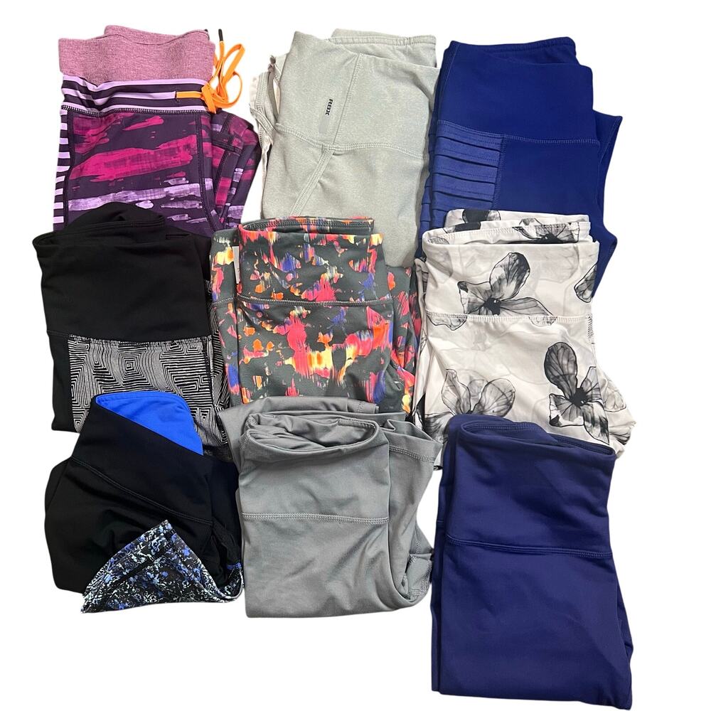 LOT of 9 Athletic Leggings SMALL Zella Champion Rbx Manduka Gym Workout Fitness